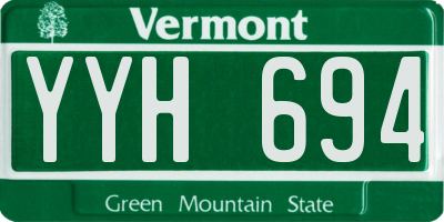 VT license plate YYH694