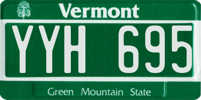 VT license plate YYH695
