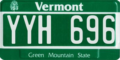VT license plate YYH696