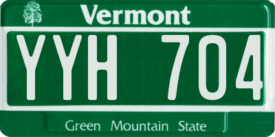 VT license plate YYH704