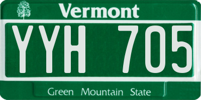 VT license plate YYH705