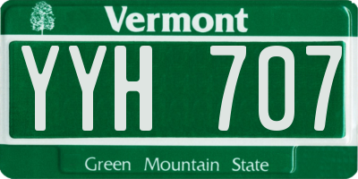 VT license plate YYH707