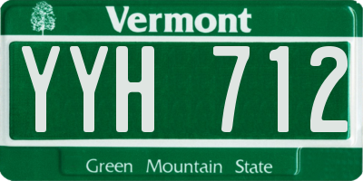 VT license plate YYH712