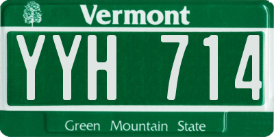 VT license plate YYH714