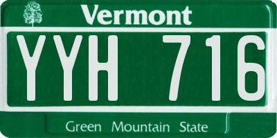 VT license plate YYH716