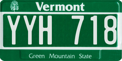 VT license plate YYH718