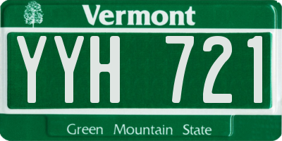 VT license plate YYH721