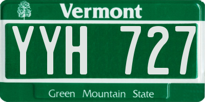 VT license plate YYH727