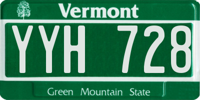 VT license plate YYH728