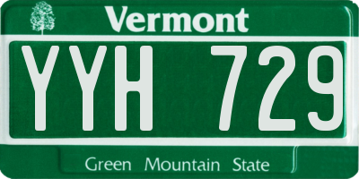 VT license plate YYH729