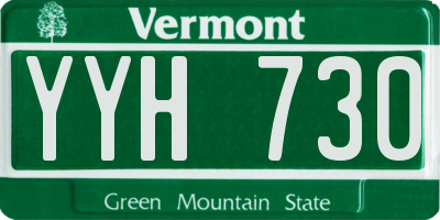 VT license plate YYH730
