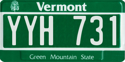 VT license plate YYH731