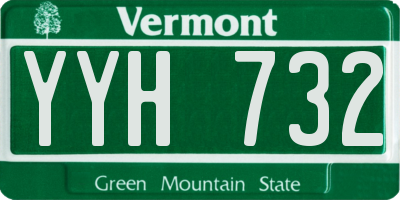 VT license plate YYH732