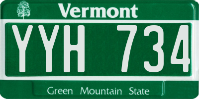 VT license plate YYH734