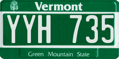 VT license plate YYH735
