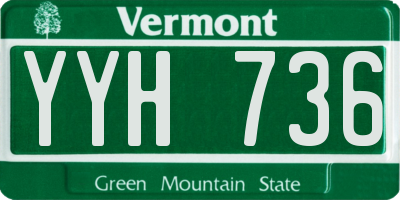 VT license plate YYH736