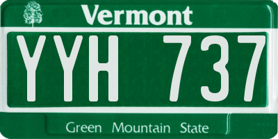 VT license plate YYH737