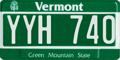 VT license plate YYH740
