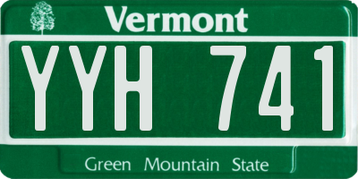 VT license plate YYH741