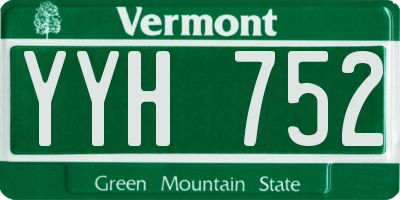 VT license plate YYH752