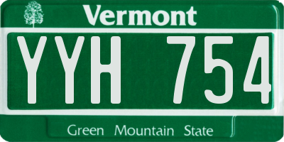 VT license plate YYH754