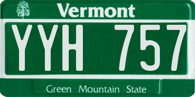 VT license plate YYH757