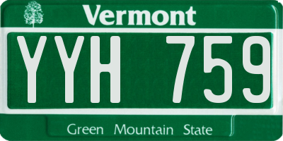 VT license plate YYH759