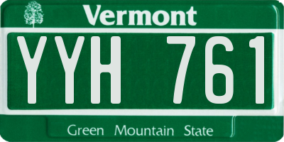 VT license plate YYH761