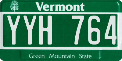 VT license plate YYH764