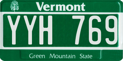 VT license plate YYH769