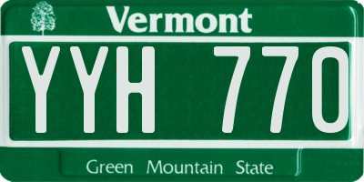 VT license plate YYH770
