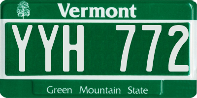 VT license plate YYH772
