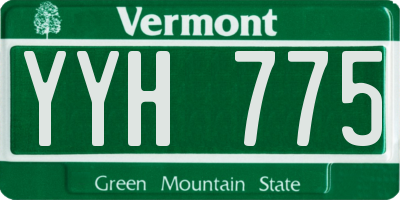 VT license plate YYH775