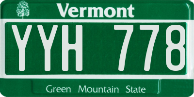 VT license plate YYH778