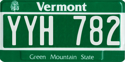 VT license plate YYH782