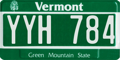 VT license plate YYH784