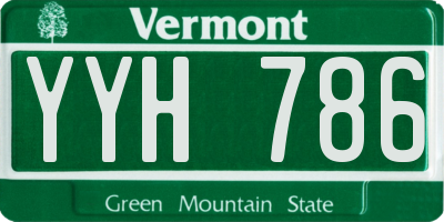 VT license plate YYH786
