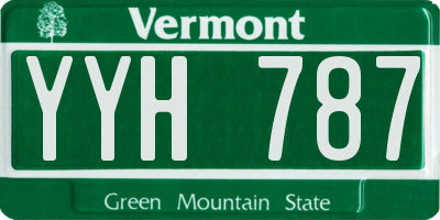 VT license plate YYH787