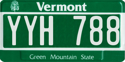 VT license plate YYH788
