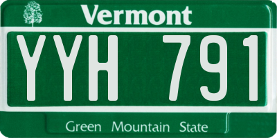 VT license plate YYH791