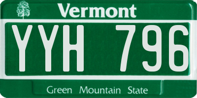 VT license plate YYH796