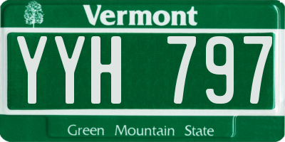 VT license plate YYH797
