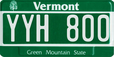 VT license plate YYH800