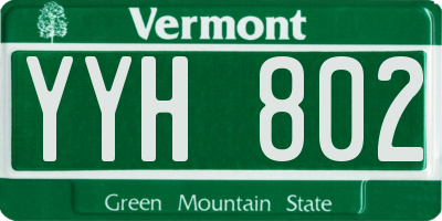 VT license plate YYH802
