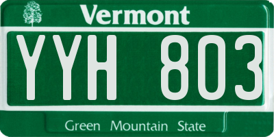VT license plate YYH803