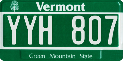 VT license plate YYH807