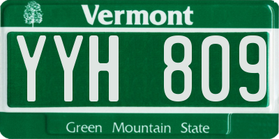 VT license plate YYH809