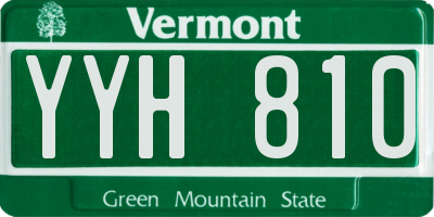 VT license plate YYH810