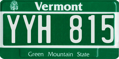 VT license plate YYH815