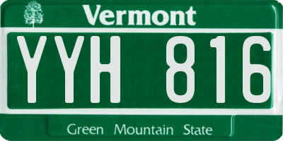 VT license plate YYH816